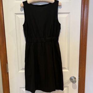 Theory Women's Black Sleeveless Dress  Elastic Waist Made in USA size 6